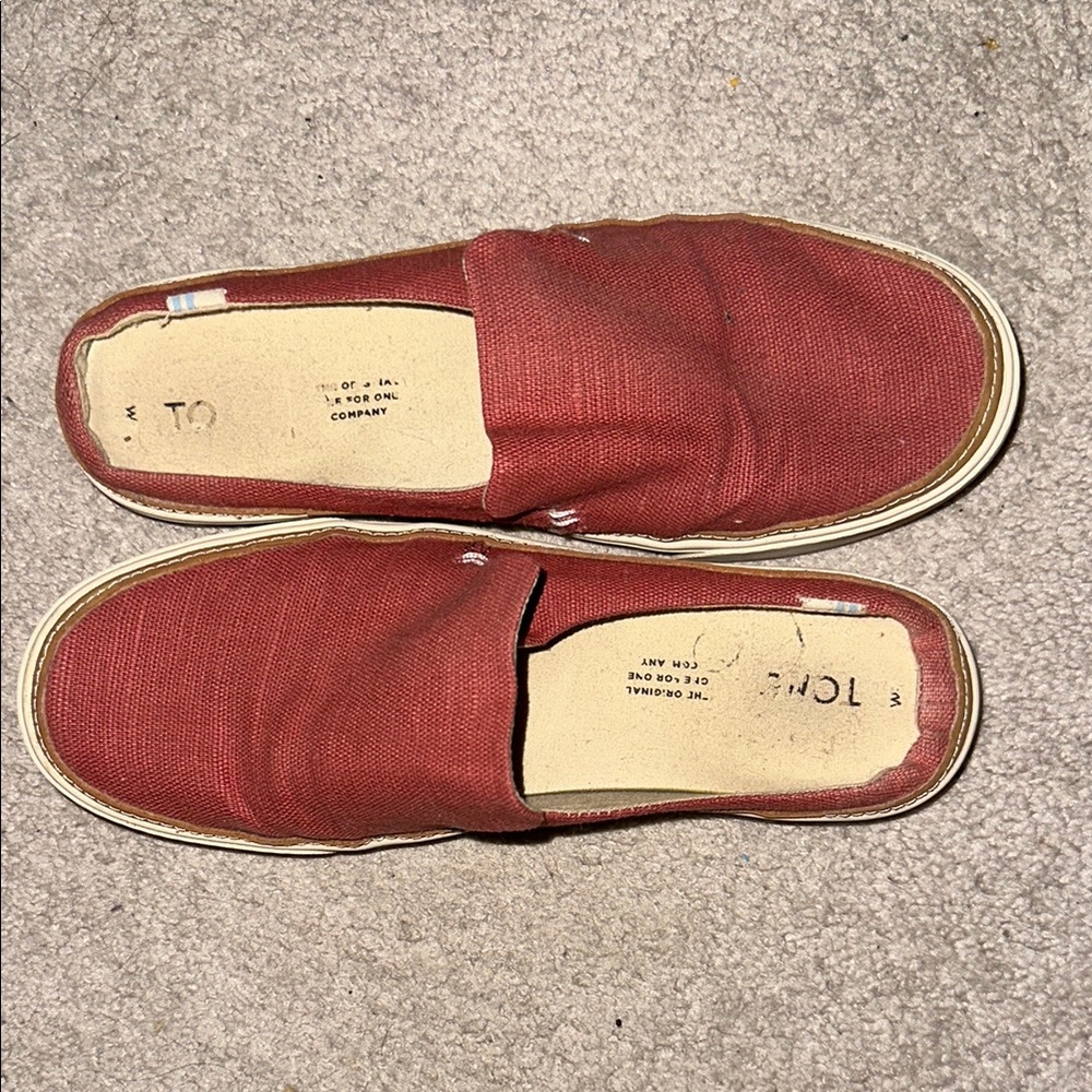 TOMS Women’s Red Slip-On Shoes